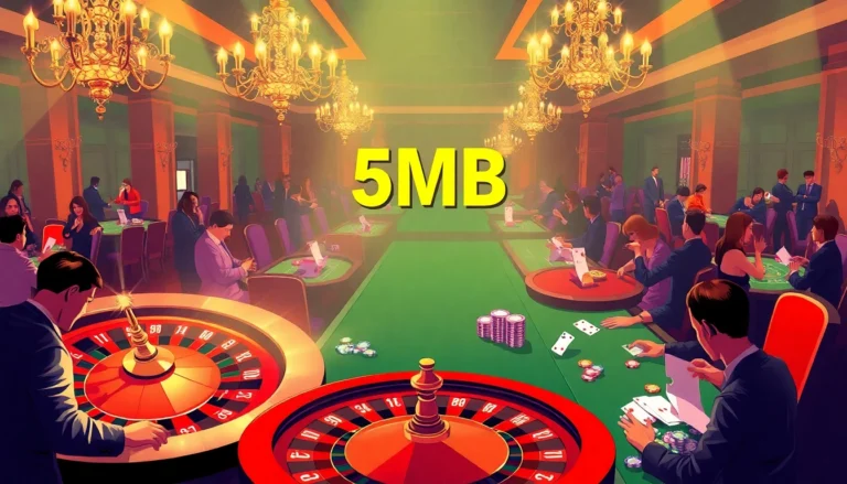 Players eagerly place bets at a vibrant casino table featuring a roulette wheel, using their strategic "5MB" plans for potential winnings.